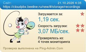 Усреднённые результаты проверки сайта https://cloudpbx.beeline.ru/new/#/storage/recordings